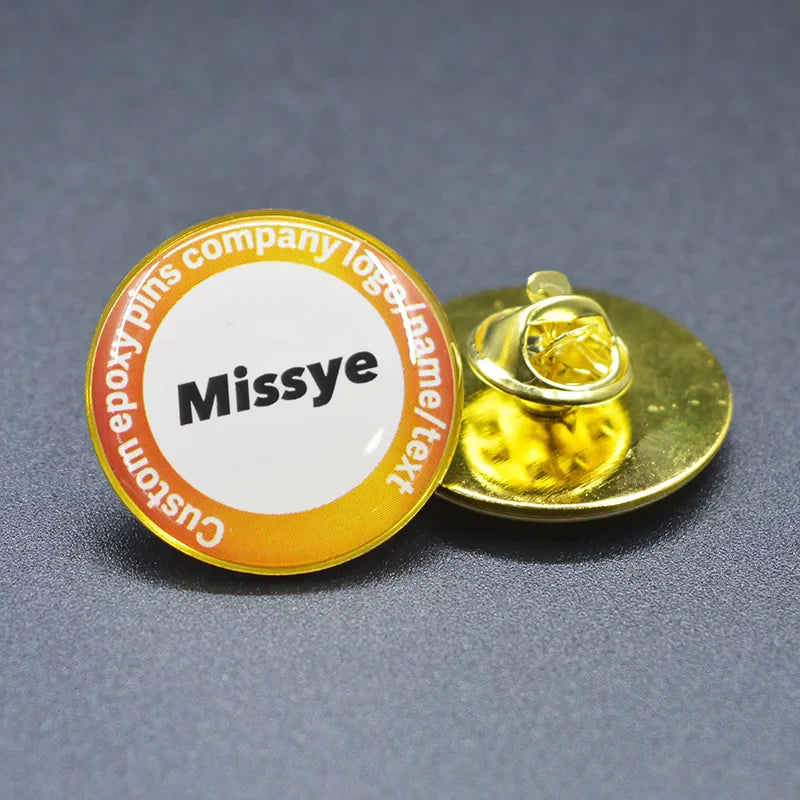 Shirley Custom  epoxy domed pins personalized metal badges lapel pins pines metálicos